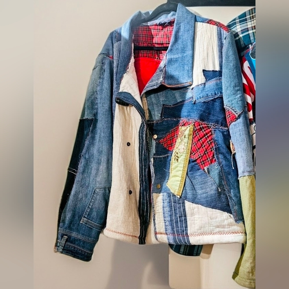 Colorful Patchwork Bomber Jacket - image 4
